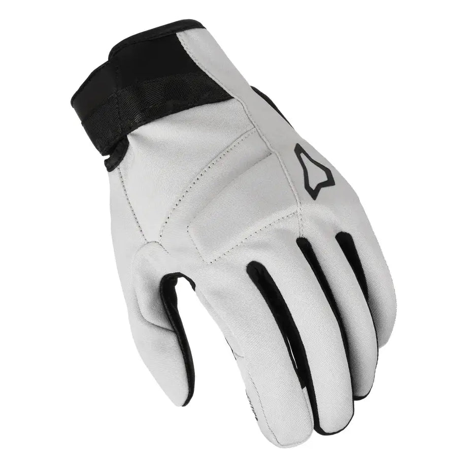 Macna Astrill Short Leather / Textile Gloves Light Grey / Black  - FREE UK Shipping, FREE 365 Day Returns | Moto Central