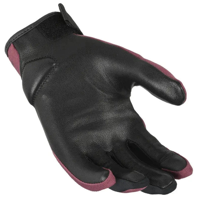 Macna Astrilla Ladies Leather / Textile Gloves Bordeaux / Red  - FREE UK Shipping, FREE 365 Day Returns | Moto Central