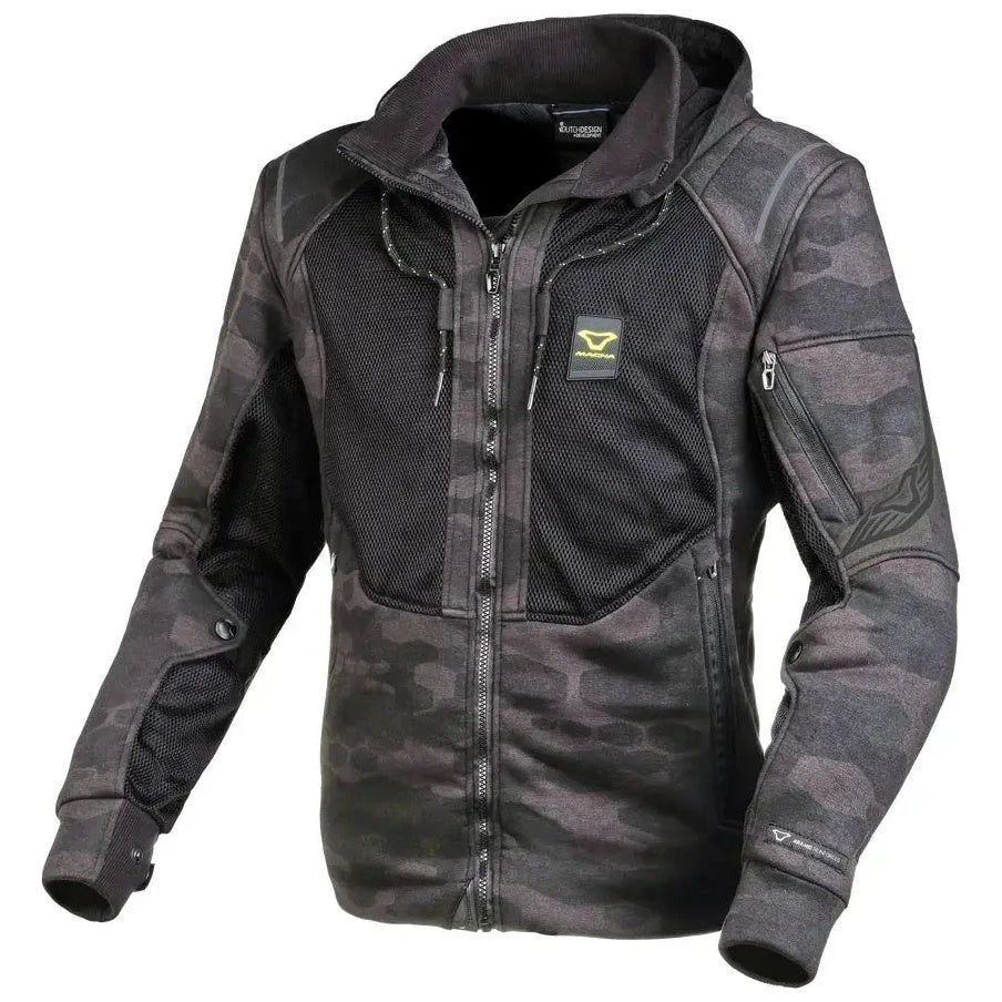 Macna Breeze Hoodie Black / Grey Camo  - FREE UK Shipping, FREE 365 Day Returns | Moto Central