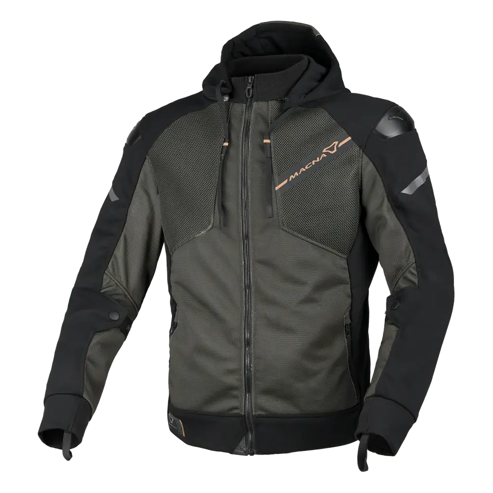 Macna Brero Textile Jacket Green / Black front view