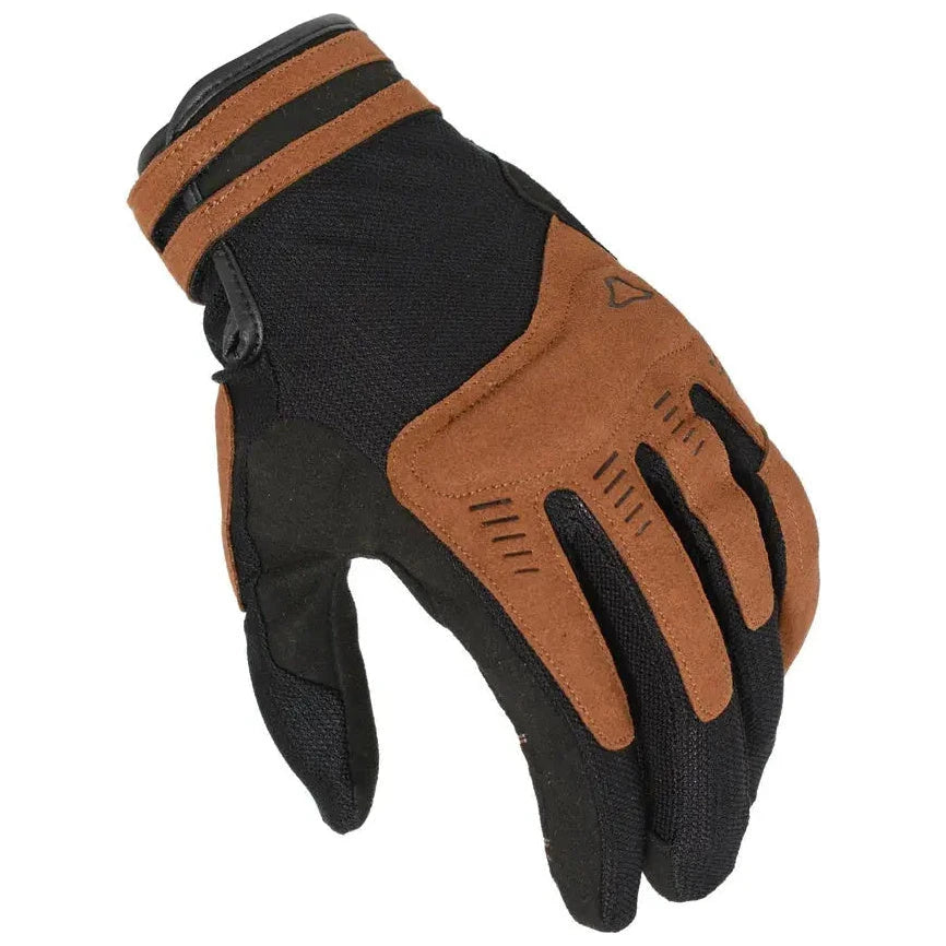 Macna Darko Short Textile Gloves Brown  - FREE UK Shipping, FREE 365 Day Returns | Moto Central