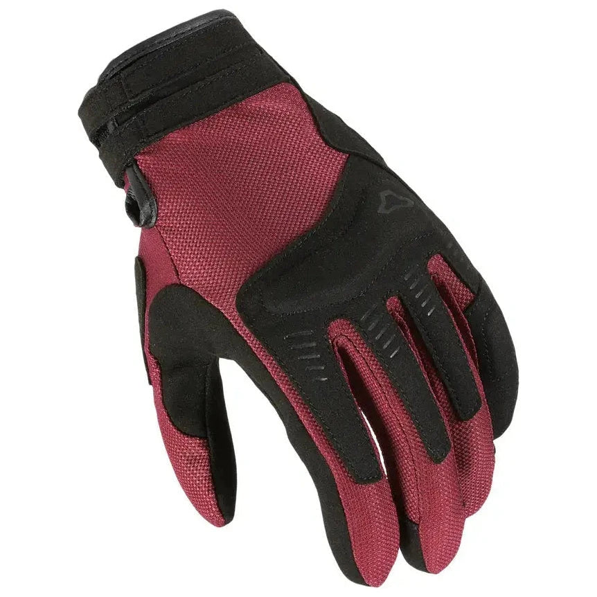 Macna Darko Ladies Textile Gloves Bordeaux / Black  - FREE UK Shipping, FREE 365 Day Returns | Moto Central