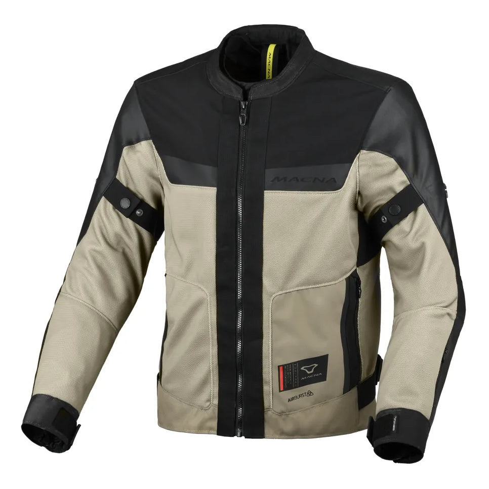 Macna Empire 2.0 Textile Jacket Taupe / Black – textile motorcycle jacket front view