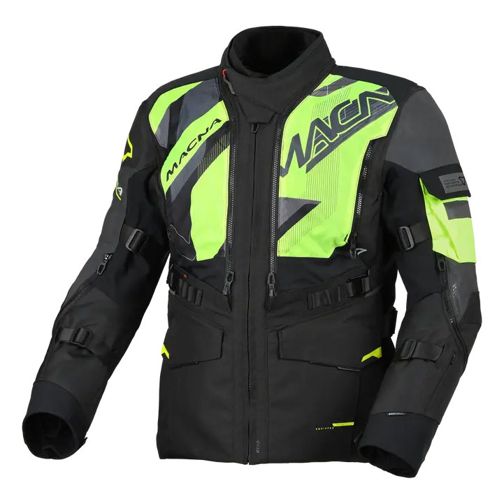 Macna Flexodus Textile Jacket Night Eye, illuminated reflective front view