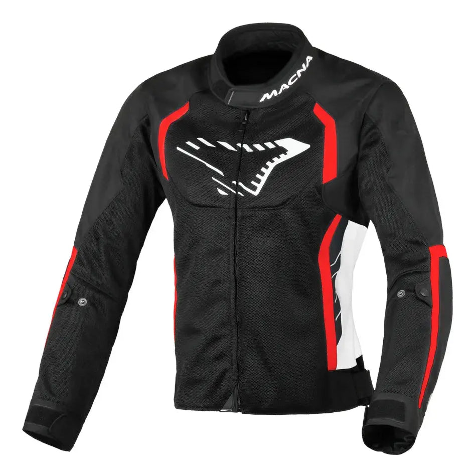 Macna Grisca Textile Jacket Black / White / Red  - FREE UK Shipping, FREE 365 Day Returns | Moto Central