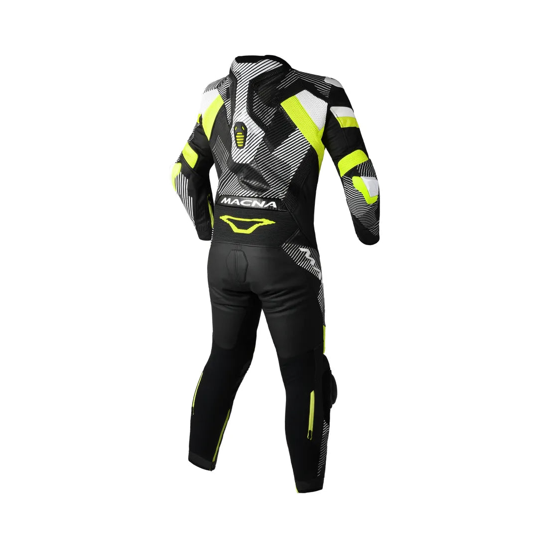 Macna Ignite 1-Piece Leather Suit Black / Yellow FREE UK Delivery, FREE 365 Day Returns | Moto Central