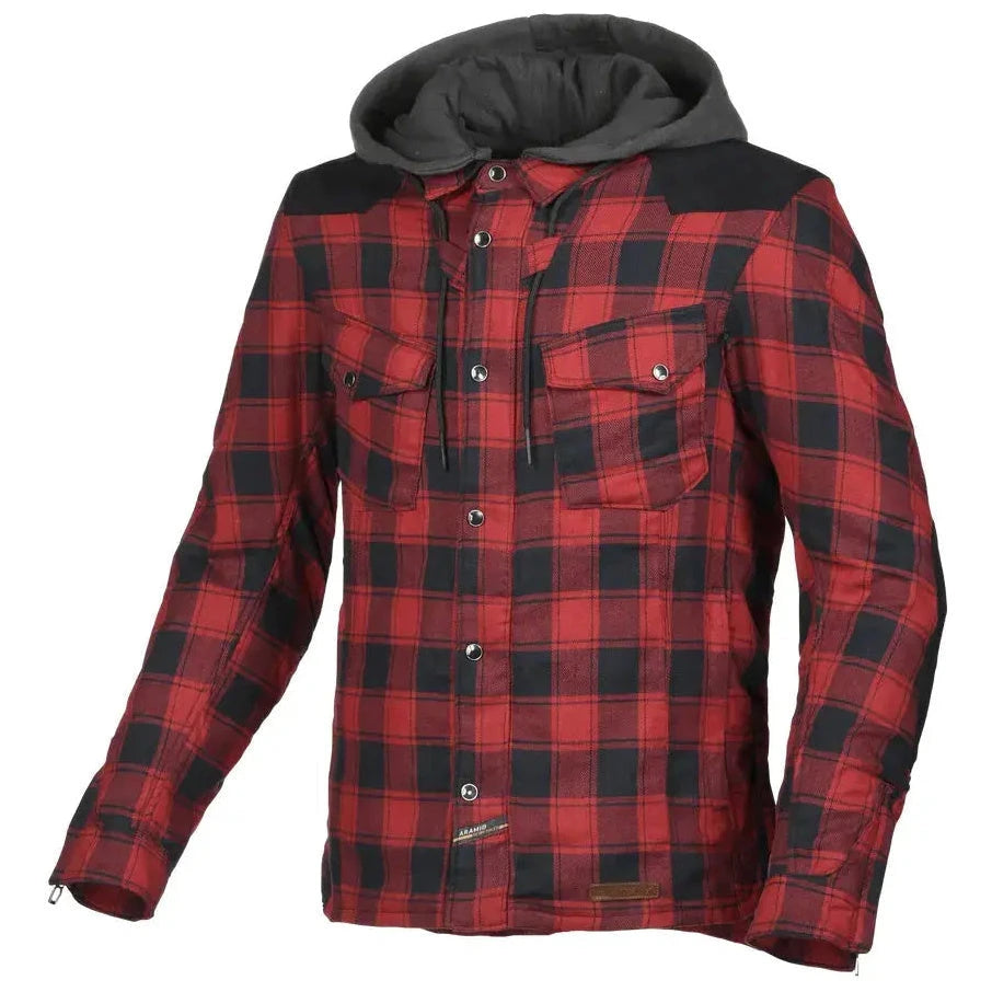 Macna Inland Hoodie Textile Jacket Red / Black  - FREE UK Shipping, FREE 365 Day Returns | Moto Central