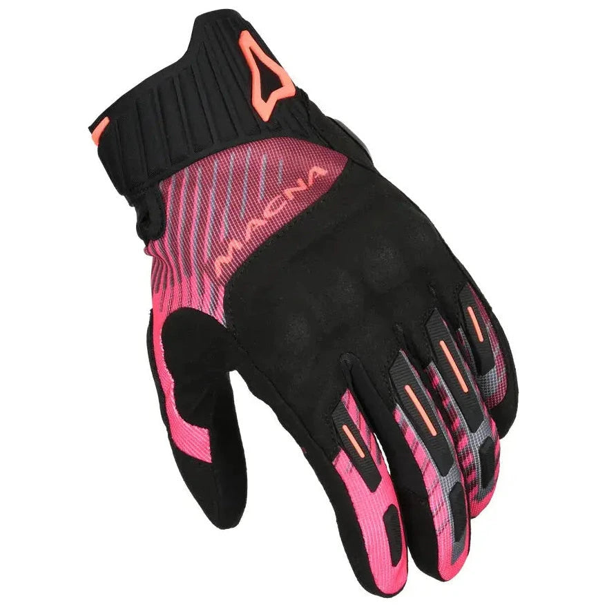 Macna Octar 2.0 Ladies Textile Gloves Black / Bordeaux / Pink  - FREE UK Shipping, FREE 365 Day Returns | Moto Central