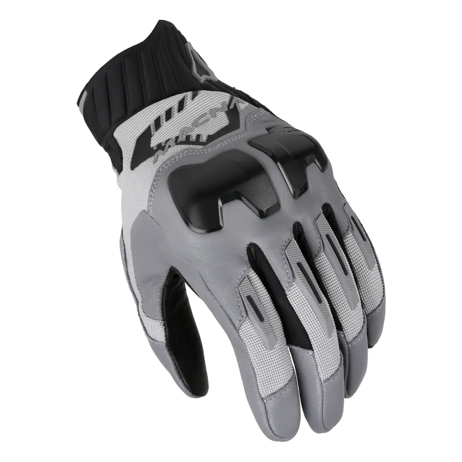 Macna Octavius Leather Gloves Grey / Black, back-of-hand view