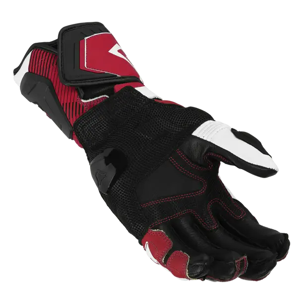 Macna Powertrack 2.0 Leather Gloves Black / Red / White – palm view