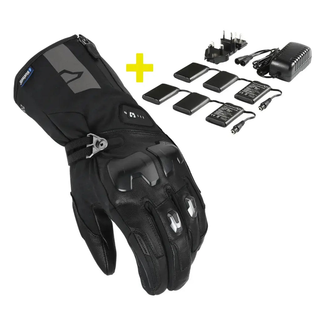 Macna Progress 2.0 RTX DL Heated Gloves With 12V 3A Kit Black  - FREE UK Shipping, FREE 365 Day Returns | Moto Central