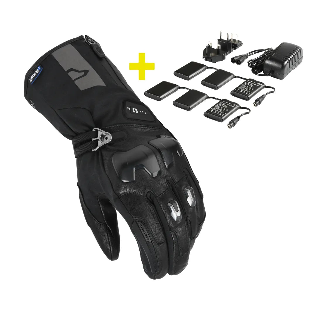 Macna Progress 2.0 RTX DL Heated Gloves With 12V 3A Kit Black - FREE UK Shipping, FREE 365 Day Returns | Moto Central