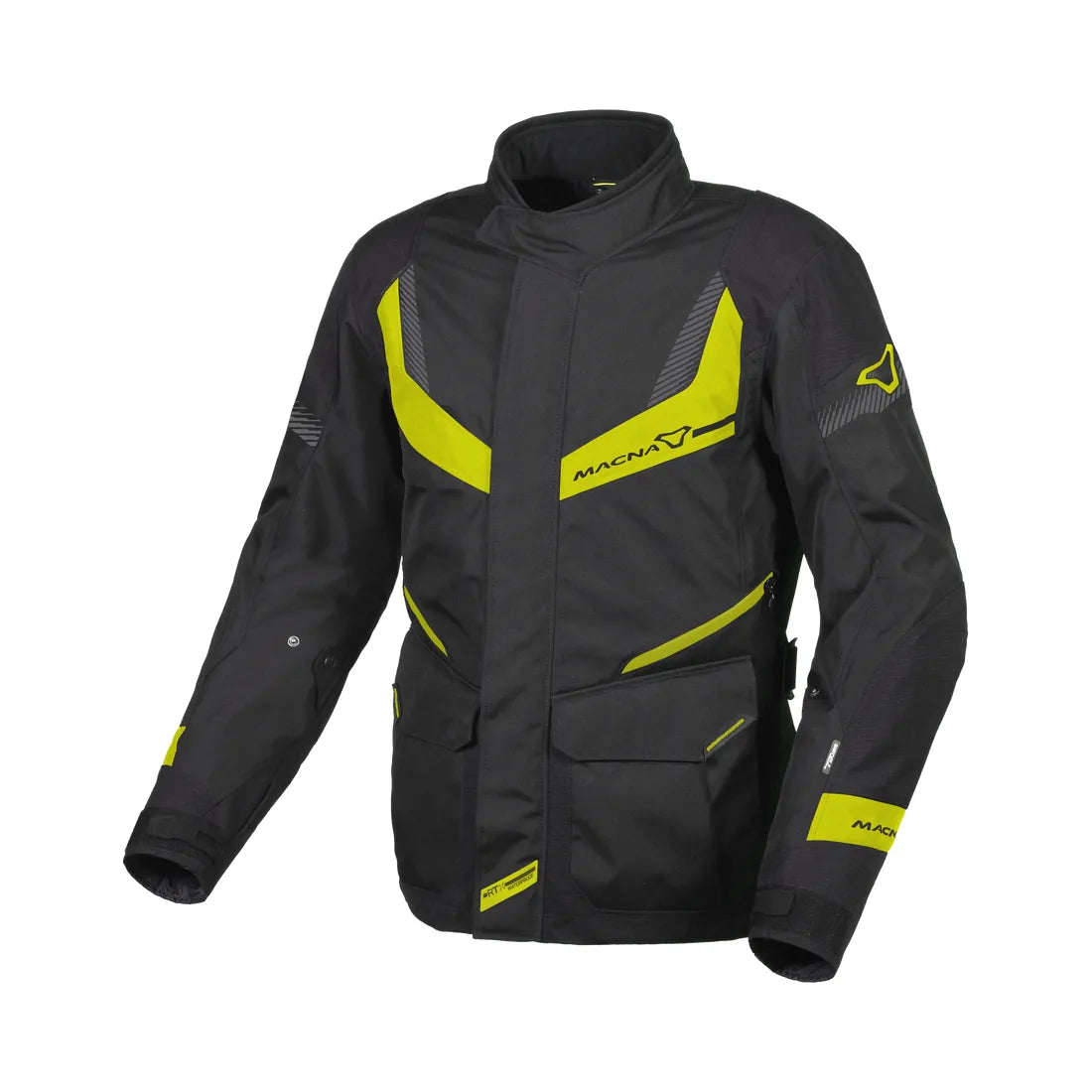 Macna Rancher Textile Jacket Black / Fluo Yellow - FREE UK Shipping, FREE 365 Day Returns | Moto Central