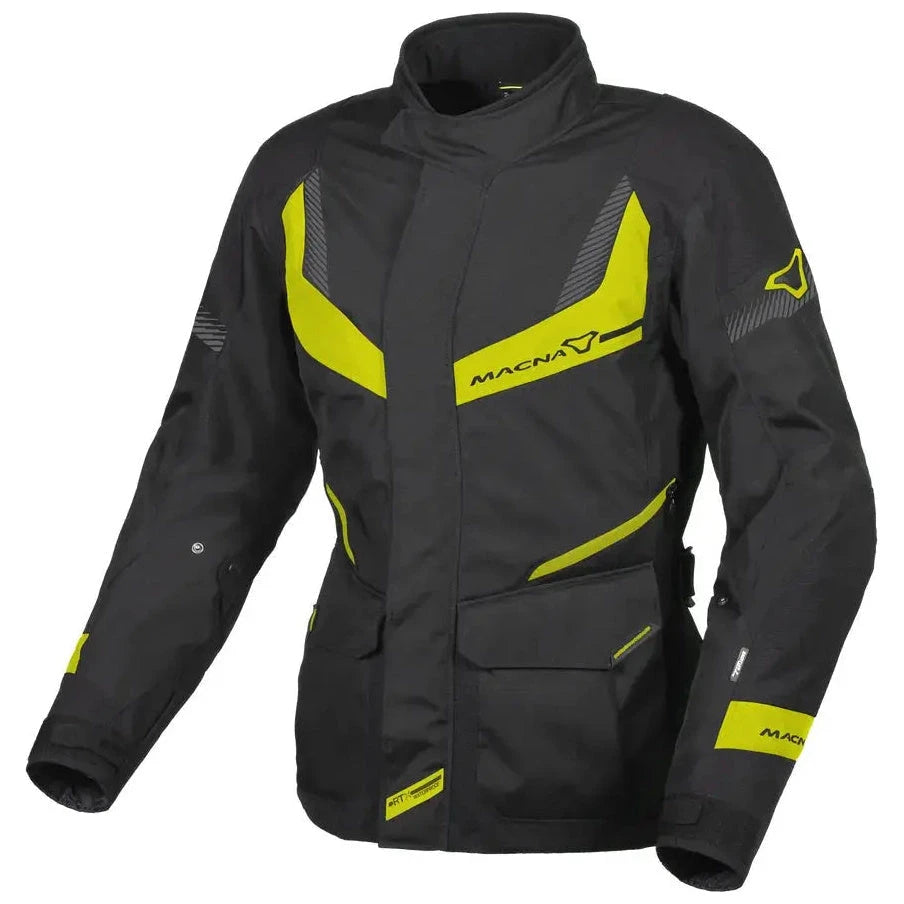 Macna Rancher Ladies Textile Jacket Black / Fluo Yellow – front view