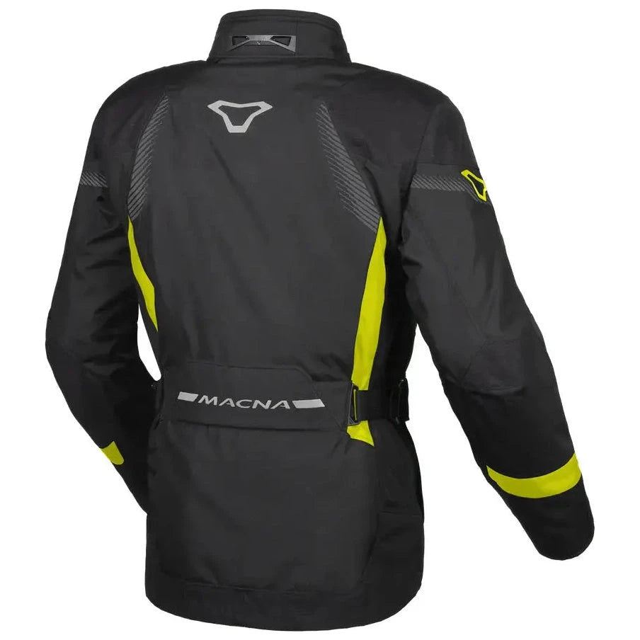Macna Rancher Ladies Textile Jacket Black / Fluo Yellow – rear view