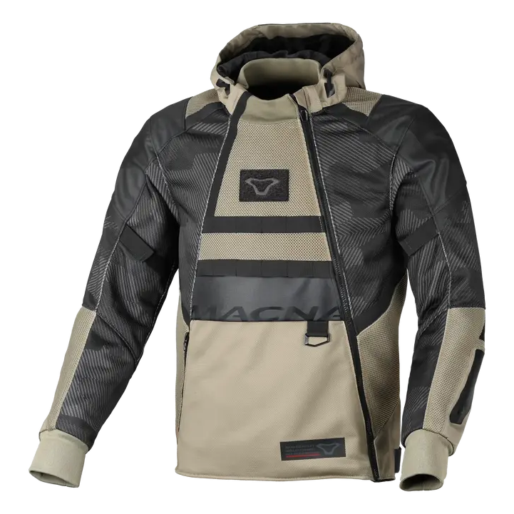 Macna Rebelite Textile Jacket Black / Camo / Taupe – front view