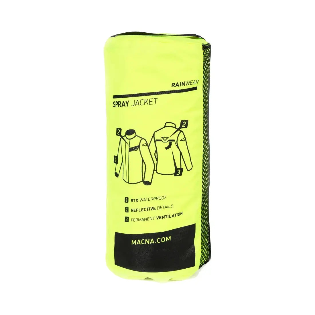 Macna Spray Rain Over Jacket Fluo Yellow  - FREE UK Shipping, FREE 365 Day Returns | Moto Central