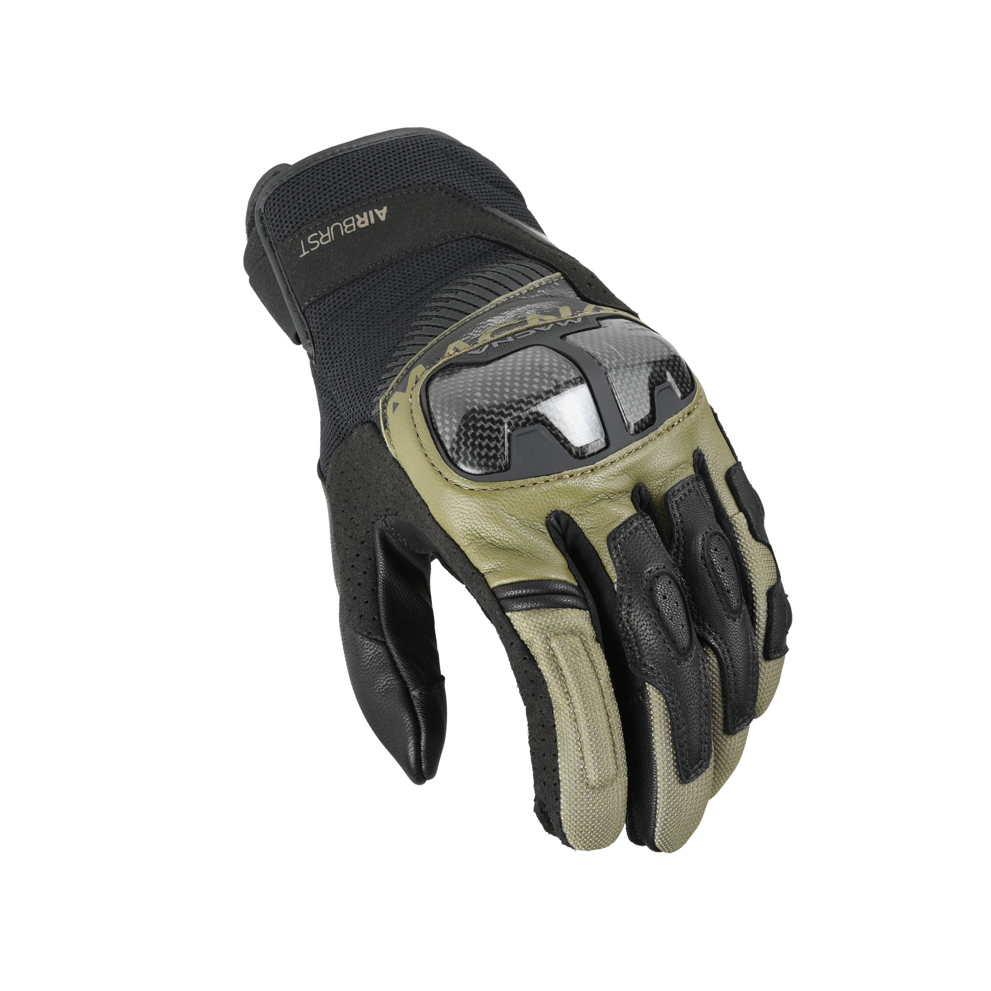 Macna Trekon Leather Gloves Green / Black FREE UK Delivery, FREE 365 Day Returns | Moto Central