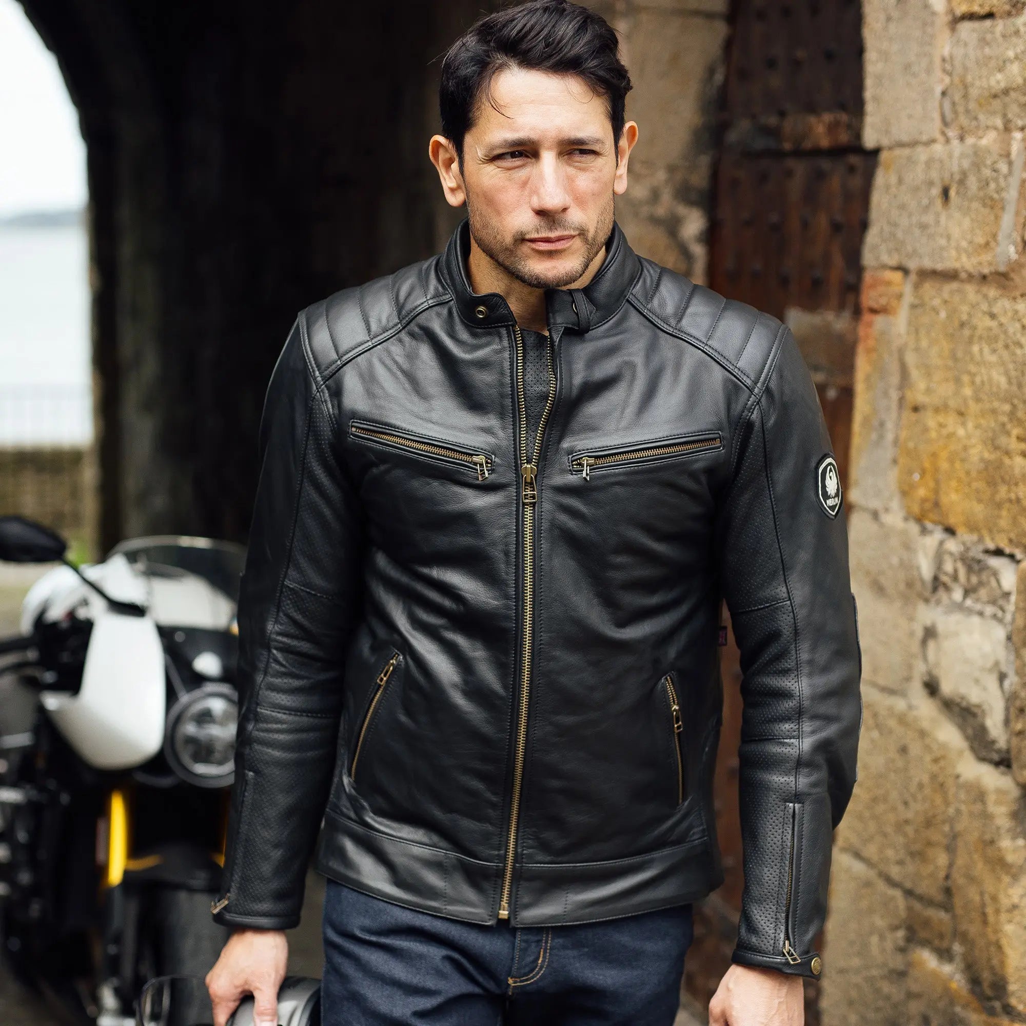 Merlin Chase AAA D3O Leather Jacket Black