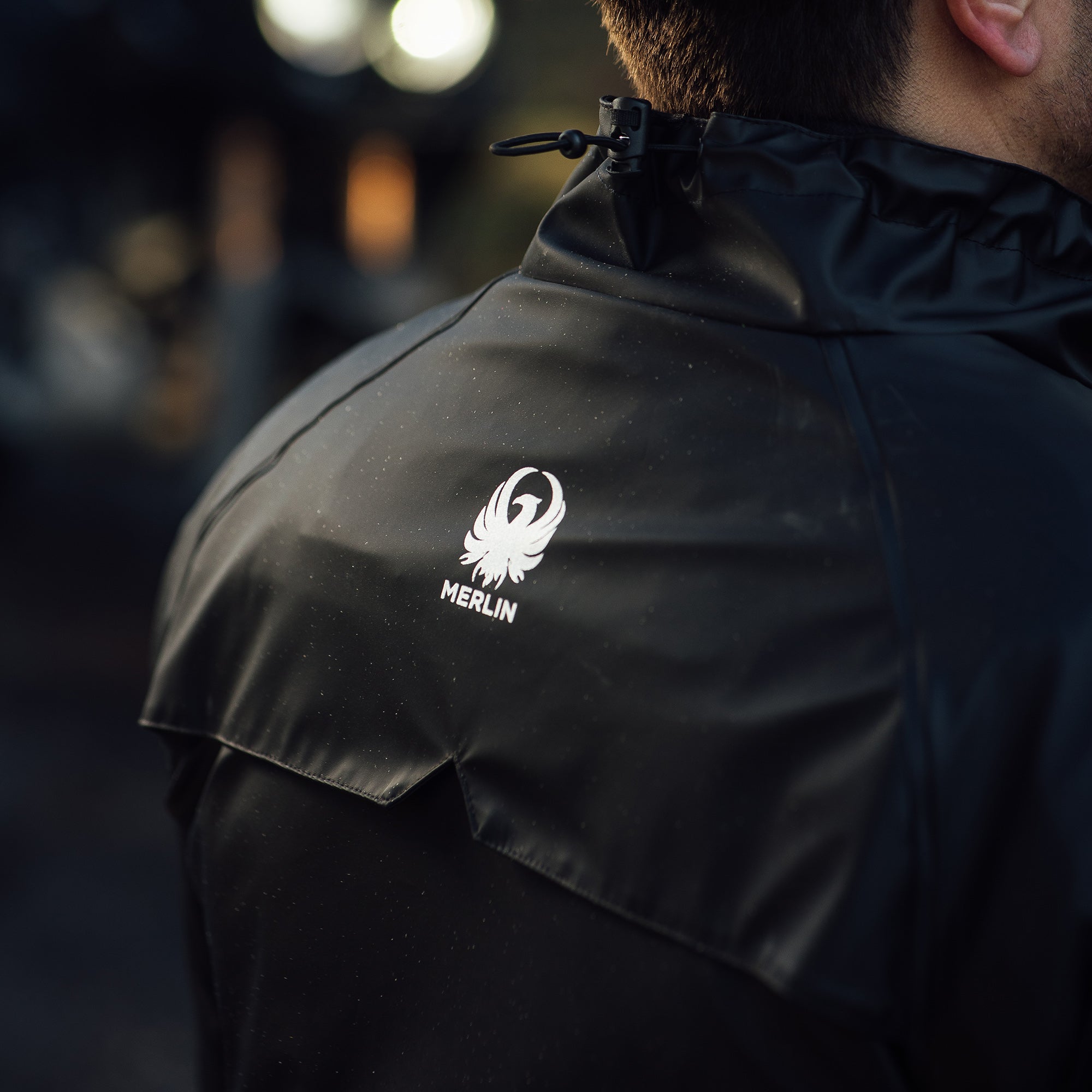 Merlin Hydroshield Waterproof Over Jacket Black FREE UK Delivery, FREE 365 Day Returns | Moto Central