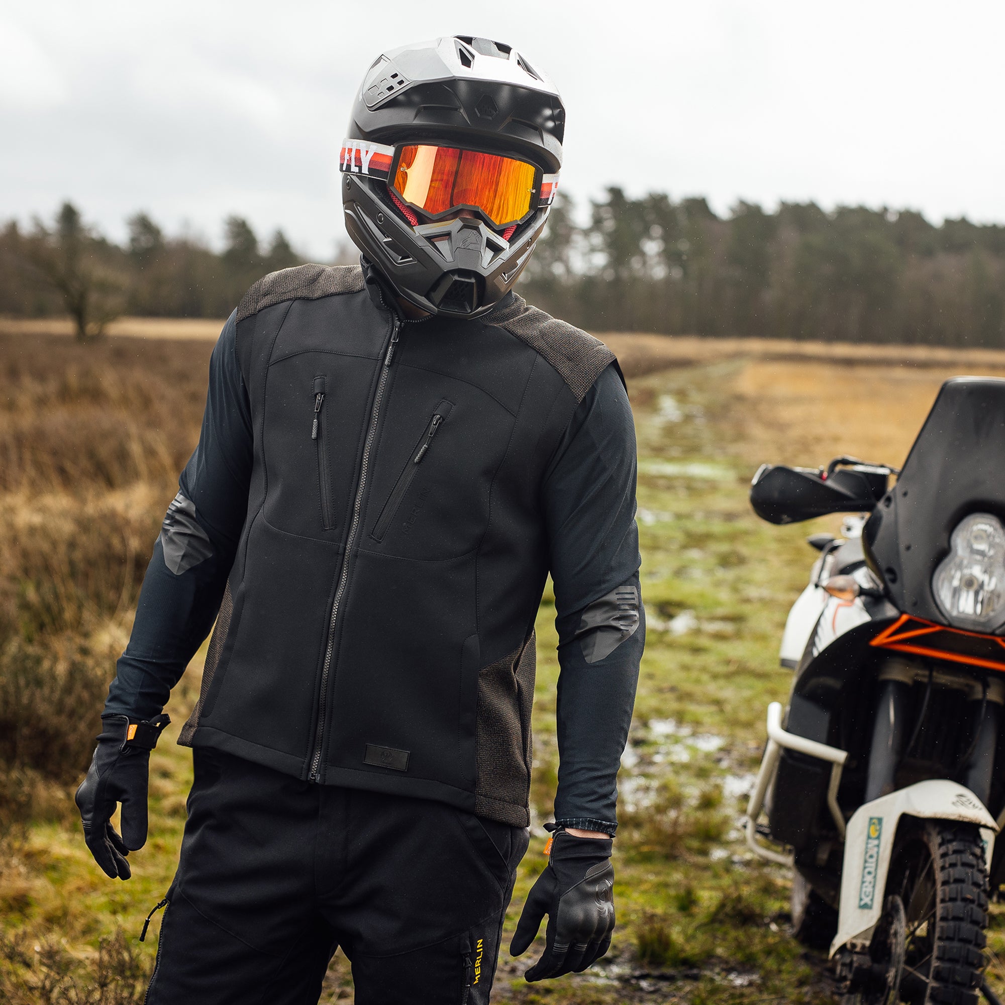 Merlin Badou D3O Kevlar Dual Sport Jacket Black FREE UK Delivery, FREE 365 Day Returns | Moto Central