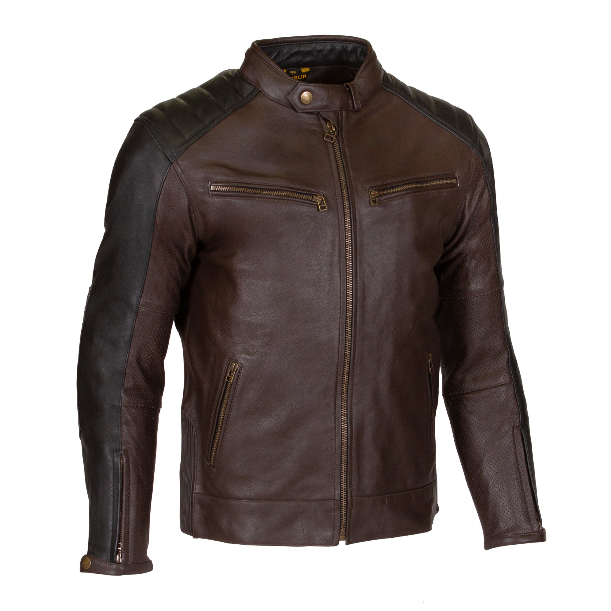 Merlin Chase 2 AAA D3O Leather Jacket Brown / Black FREE UK Delivery, FREE 365 Day Returns | Moto Central