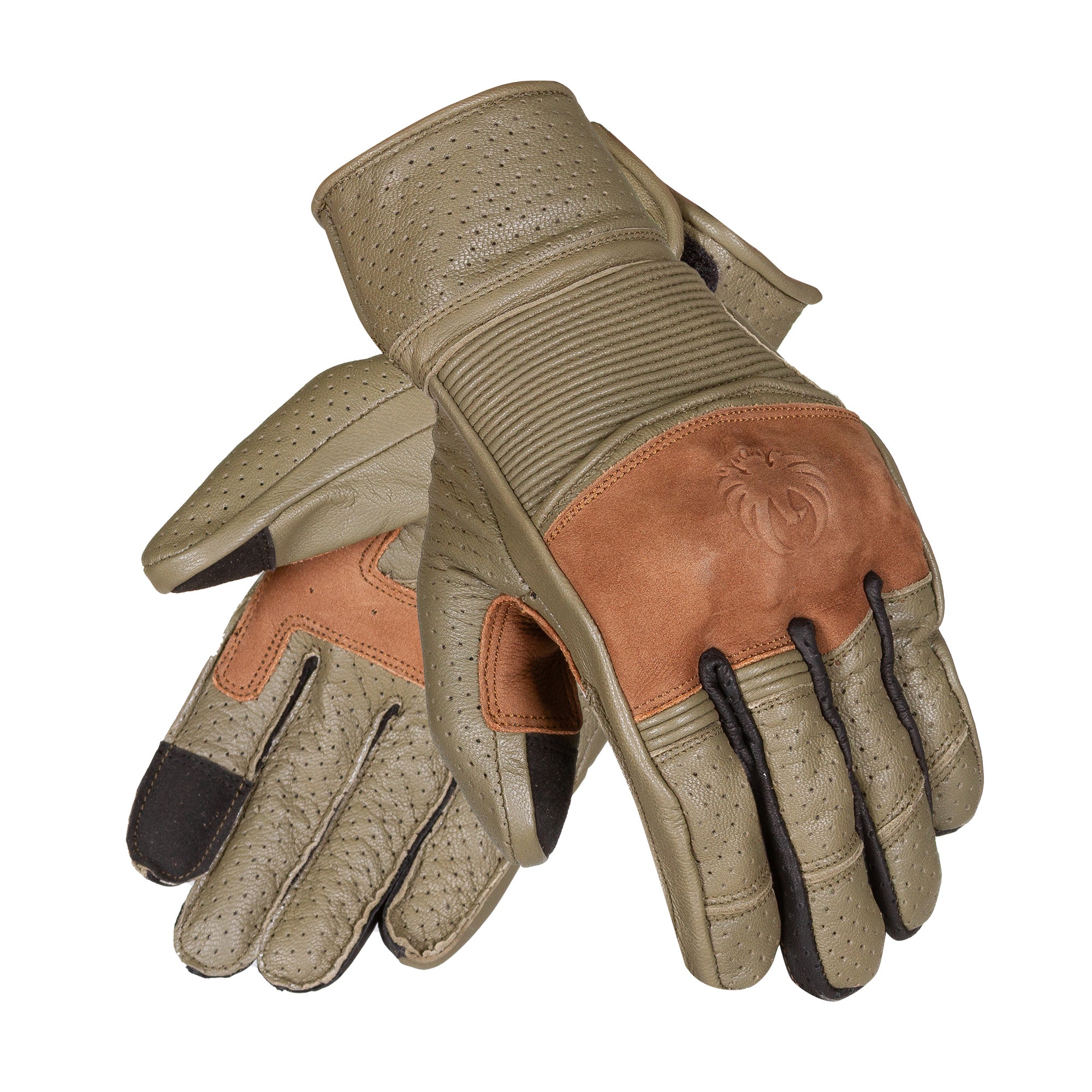 Merlin Imperial D3O Leather Gloves Olive FREE UK Delivery, FREE 365 Day Returns | Moto Central
