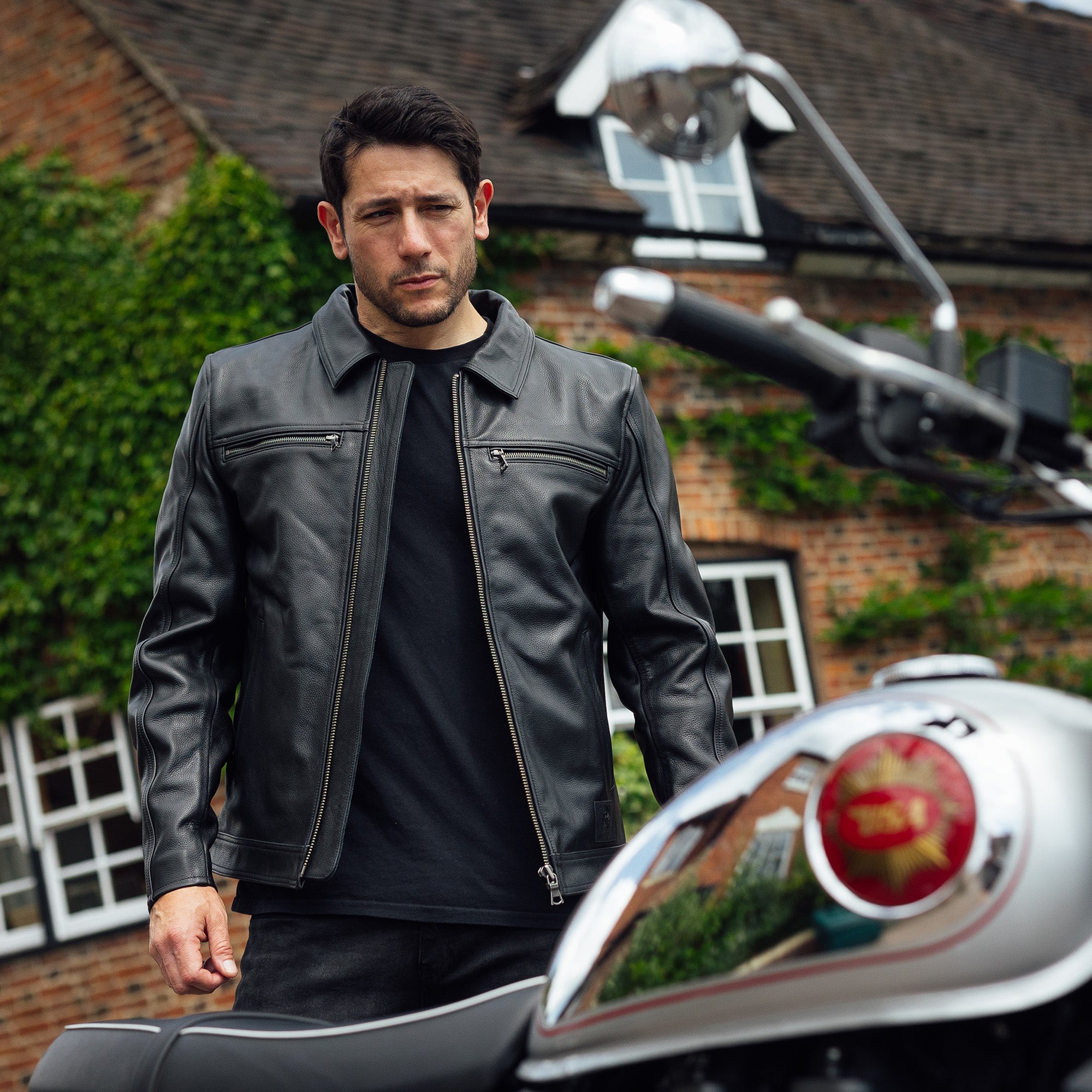 Merlin Kingsbury D3O AAA Leather Jacket Black FREE UK Delivery, FREE 365 Day Returns | Moto Central