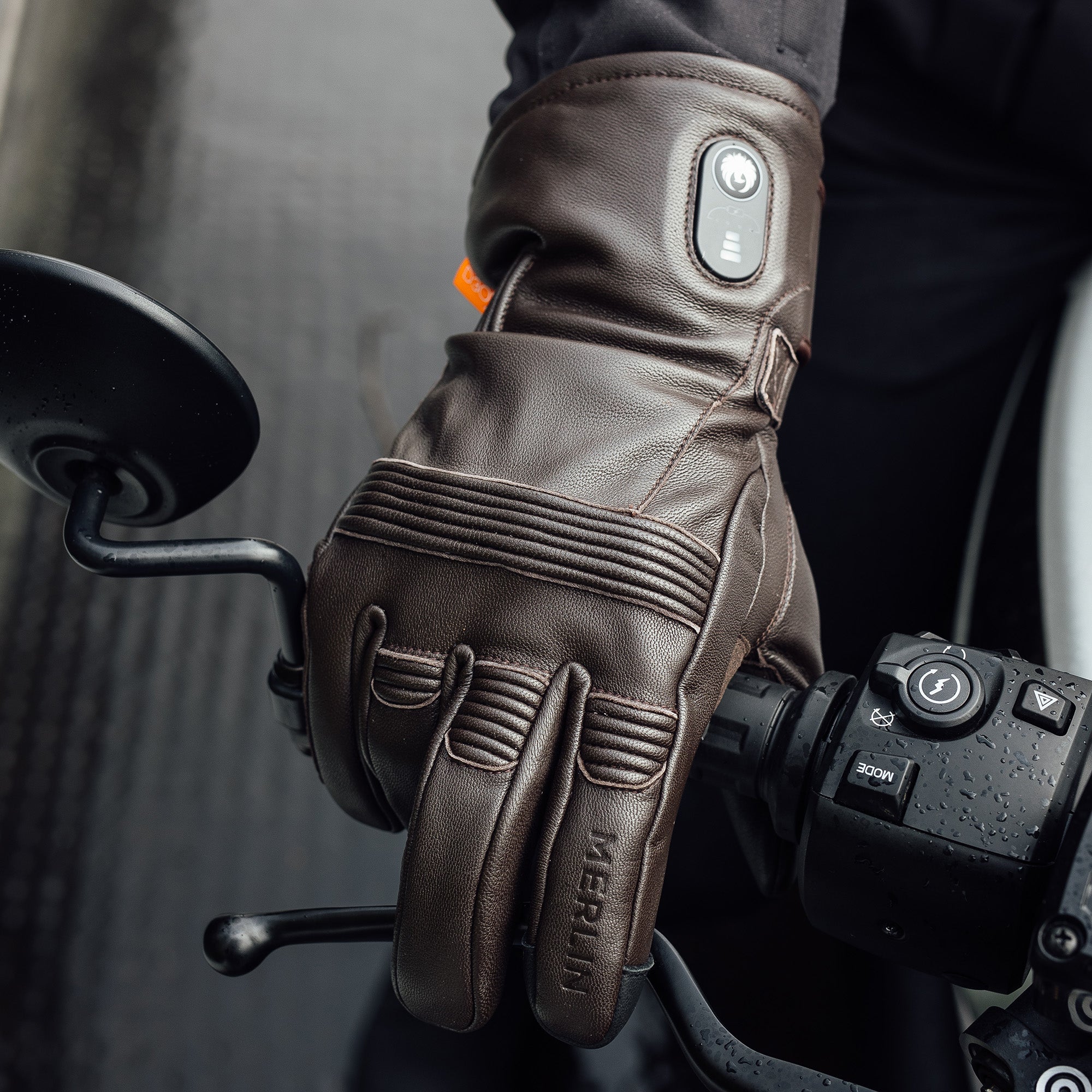 Merlin Minworth 2 D3O Heated Gloves Dark Brown FREE UK Delivery, FREE 365 Day Returns | Moto Central