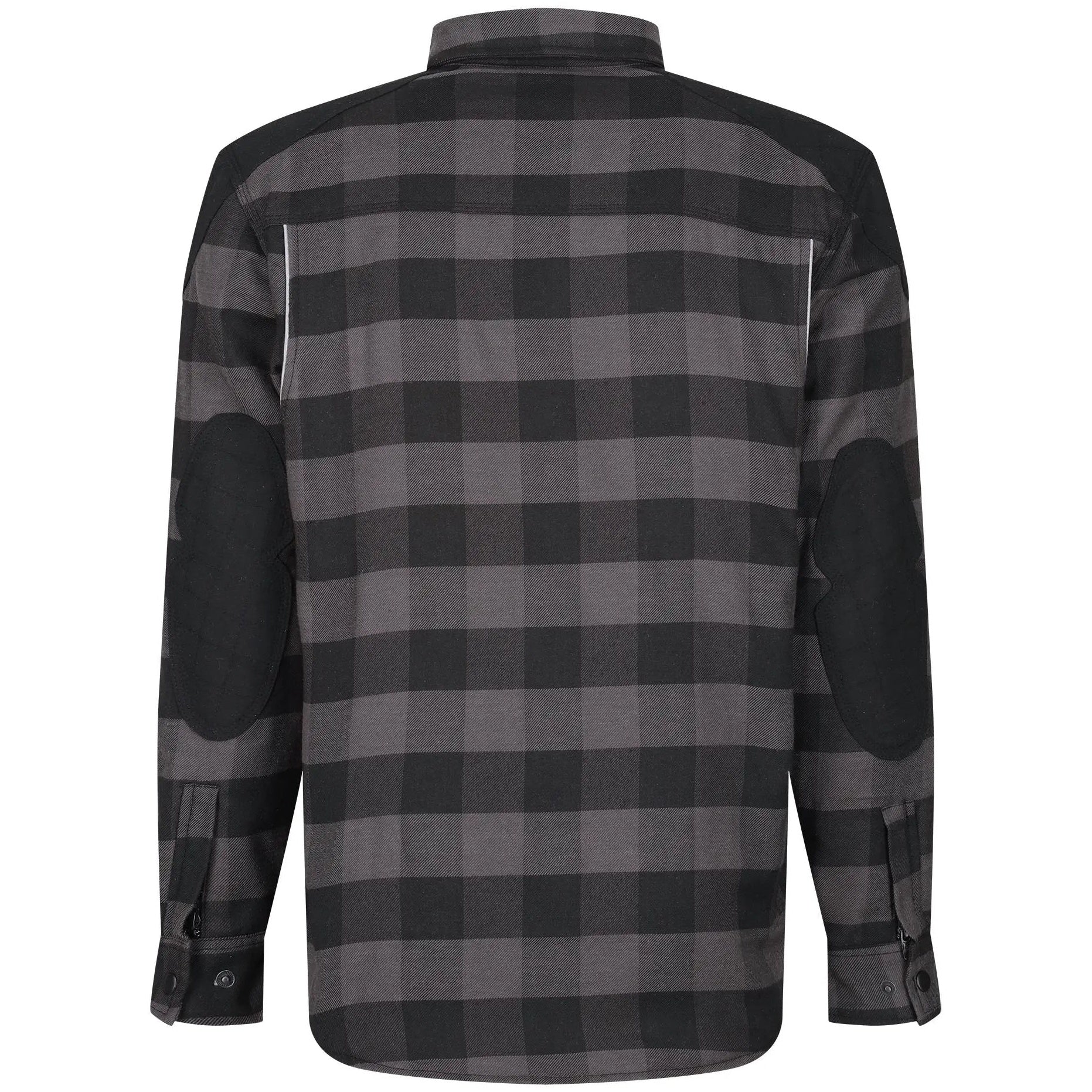 MotoBull Woody Flannel Textile Jacket Grey — rear view