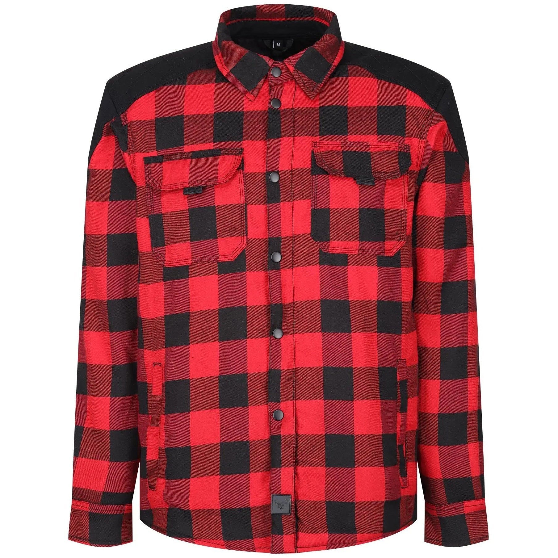 MotoBull Woody Flannel Textile Jacket Red — front view