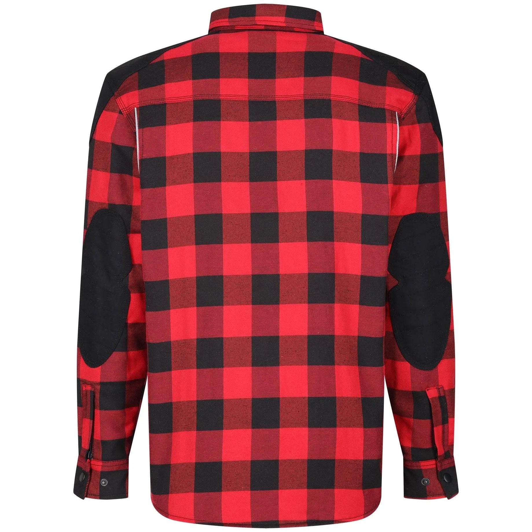 MotoBull Woody Flannel Textile Jacket Red — rear view