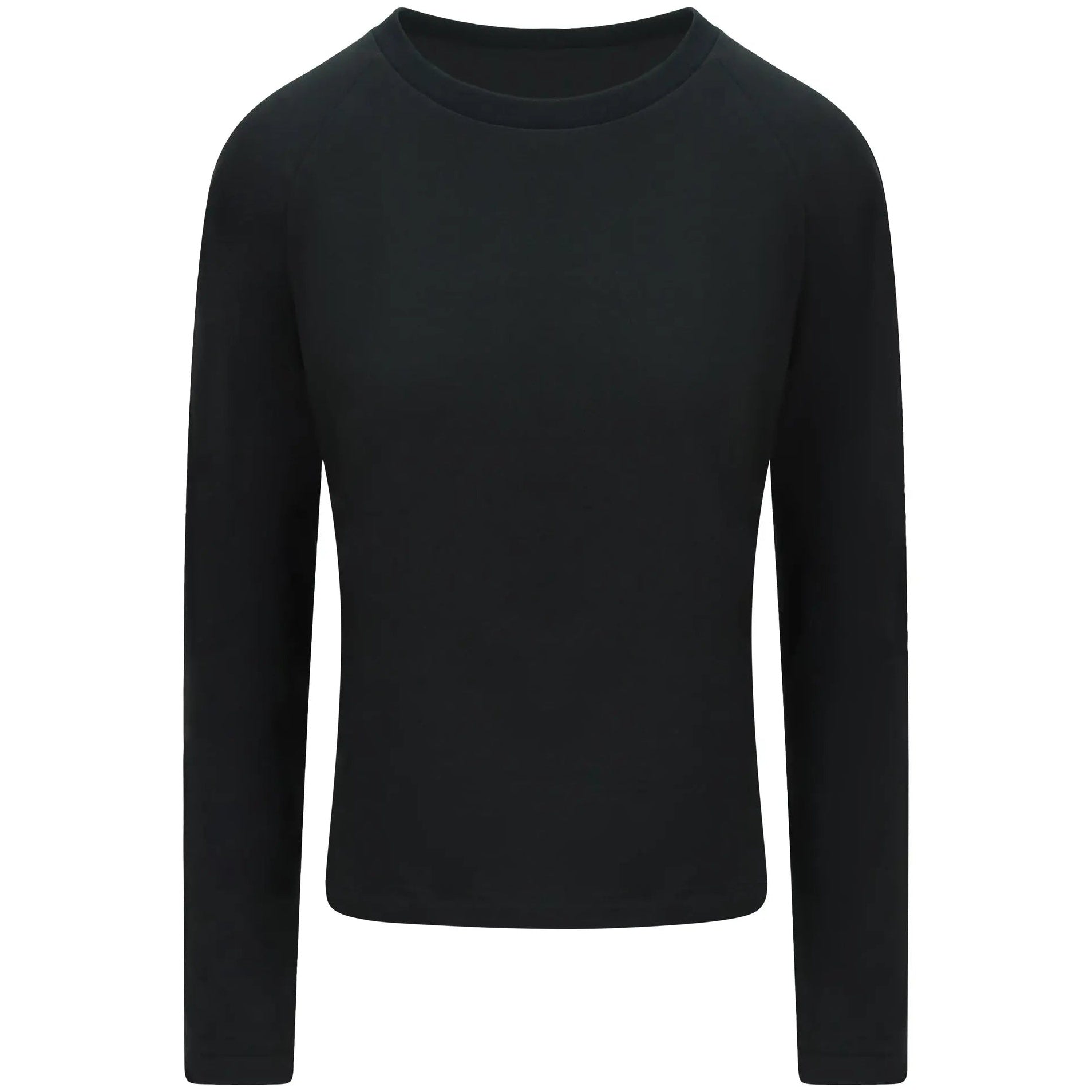 MotoGirl Back Shield Ladies Long Sleeves T-Shirt Black — front view