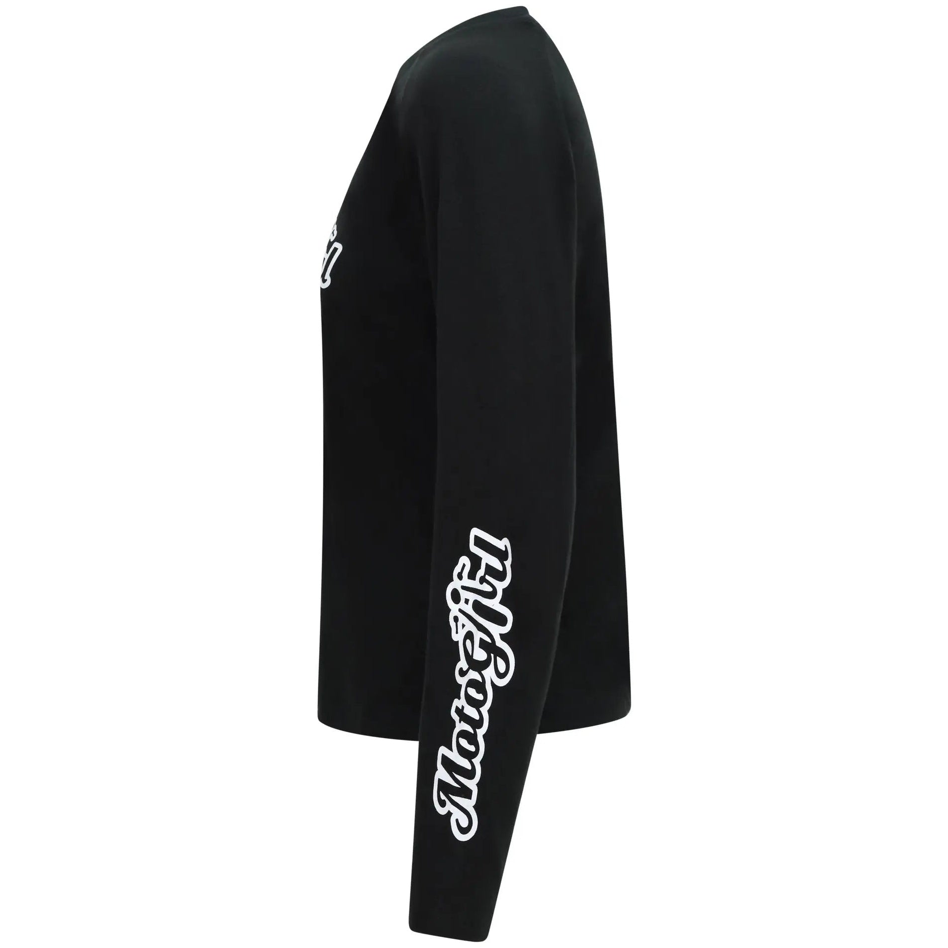 MotoGirl Classic Ladies Long Sleeves T-Shirt Black — side view