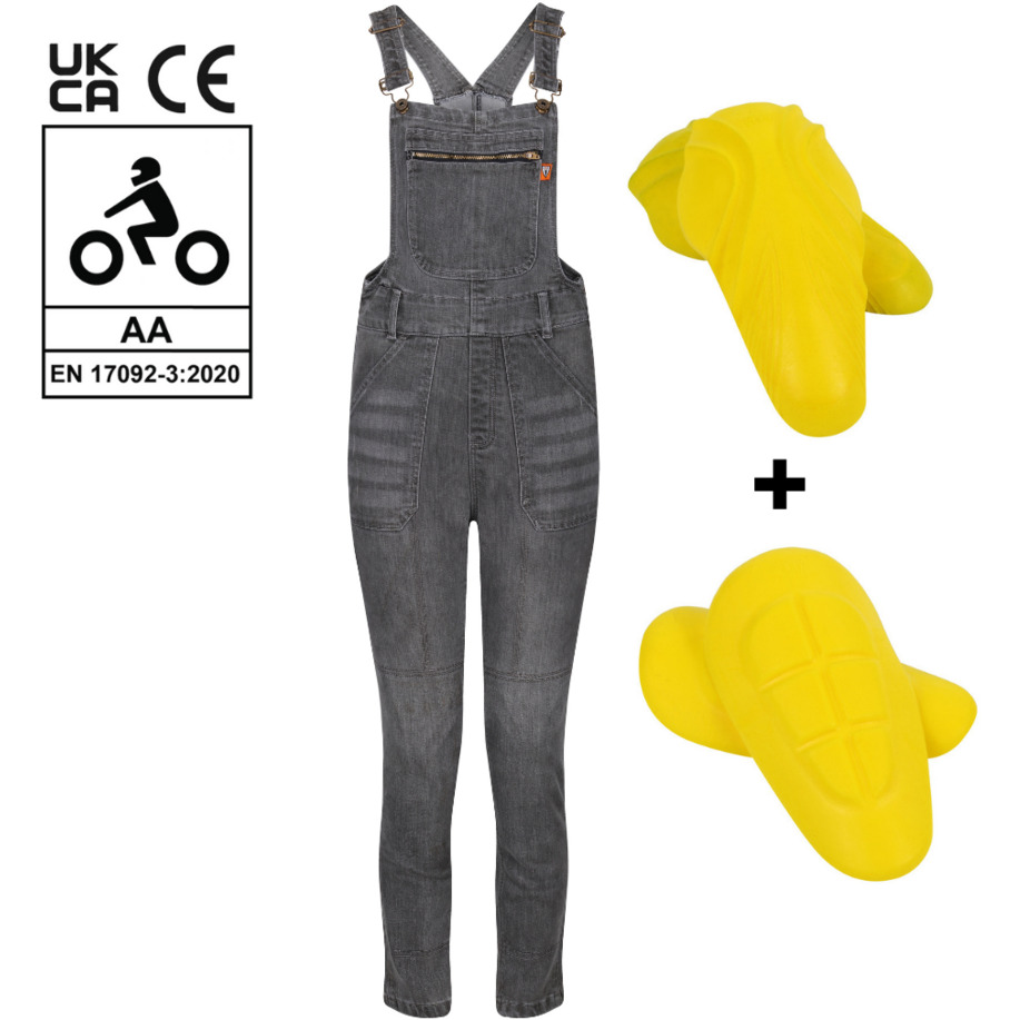MotoGirl Daisy Ladies Dungaree Grey