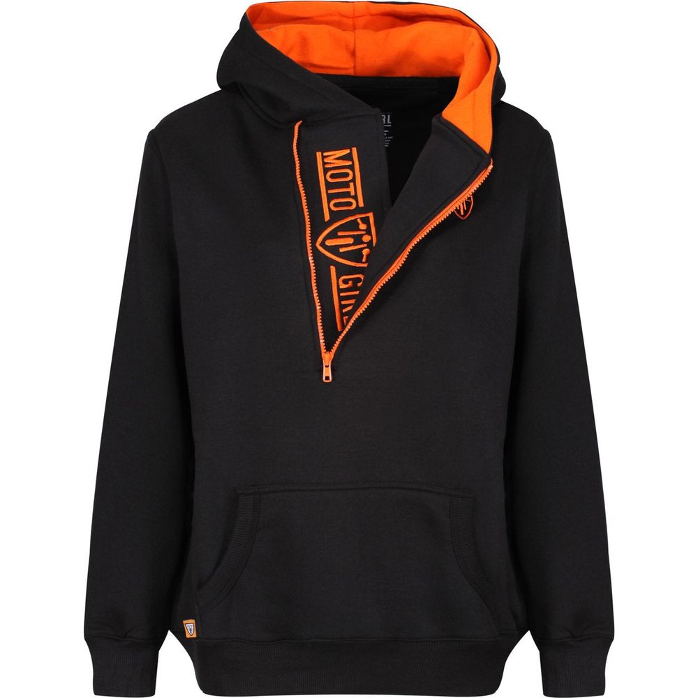 MotoGirl Helmet Ladies Hoodie Black / Orange