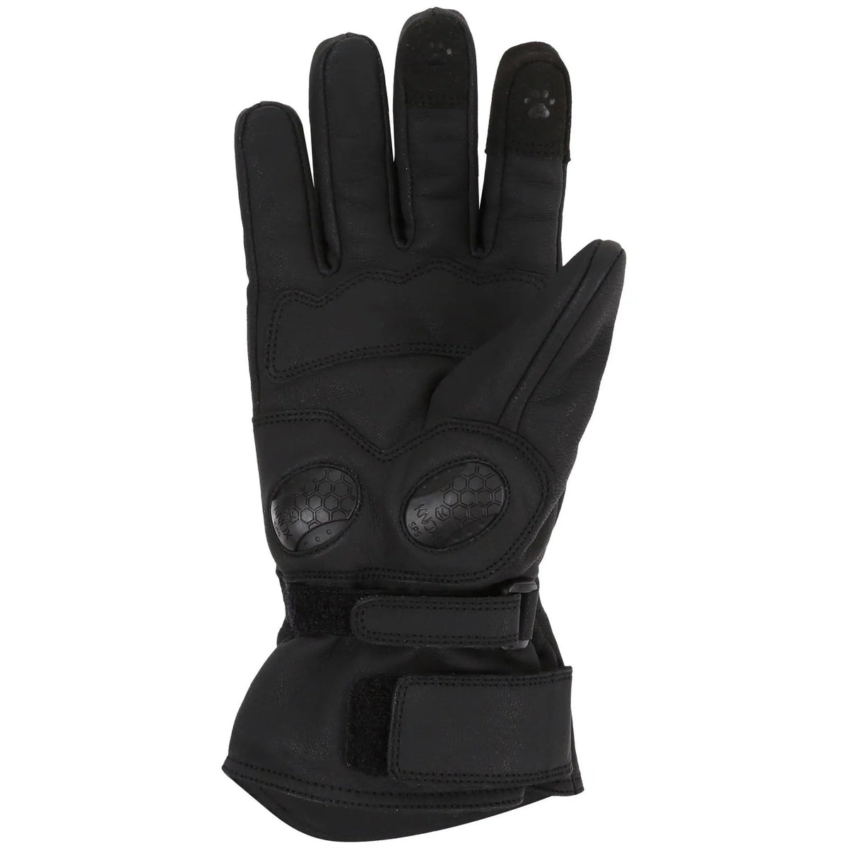 MotoGirl Nandi Ladies Leather Gloves Black — back-of-hand view