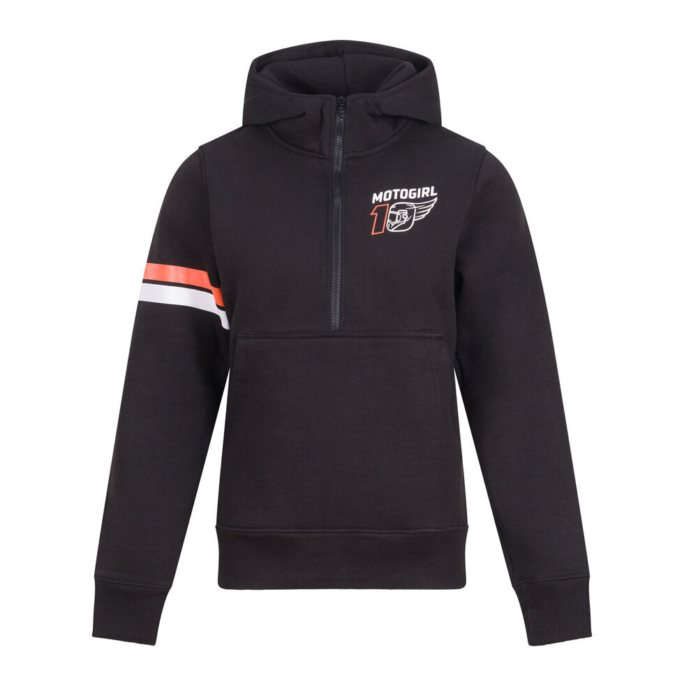 MotoGirl M10 Half Zip Limited Edition Ladies Hoodie Black FREE UK Delivery, FREE 365 Day Returns | Moto Central