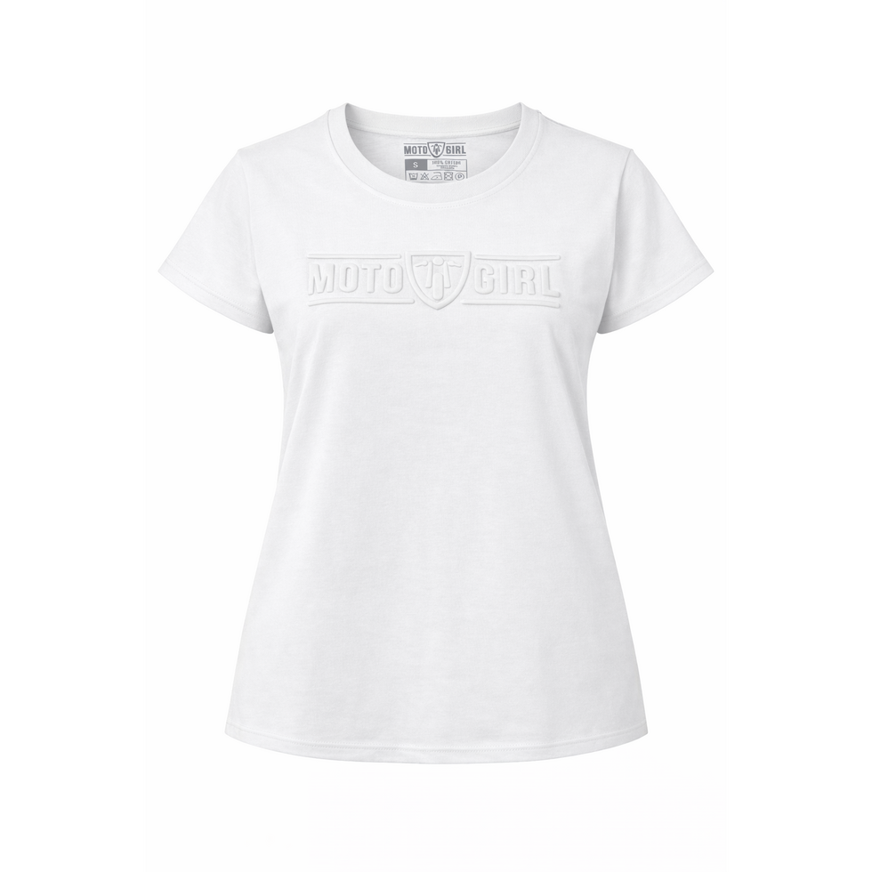 MotoGirl 3D Ladies T-Shirt White FREE UK Delivery, FREE 365 Day Returns | Moto Central