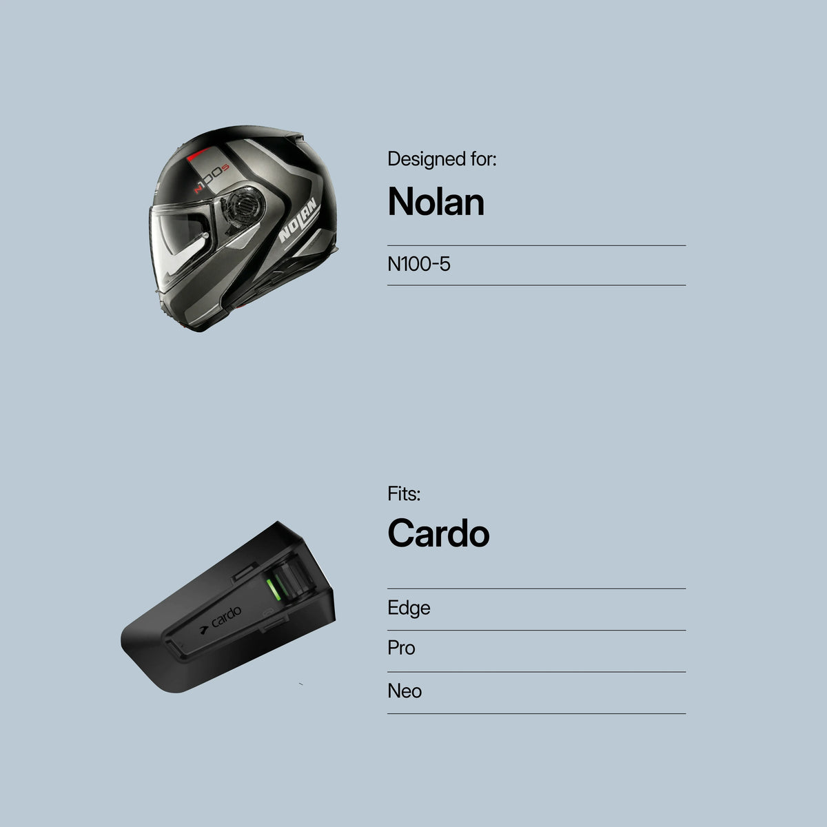 Tubs Jackson Nolan N100-5 To Cardo Edge / Neo / Pro FREE UK Delivery, FREE 365 Day Returns | Moto Central