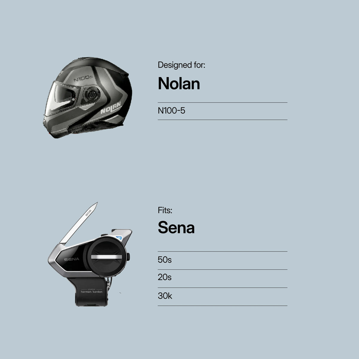 Tubs Jackson Nolan N100-5 To Sena 50S / 20S / 30K FREE UK Delivery, FREE 365 Day Returns | Moto Central