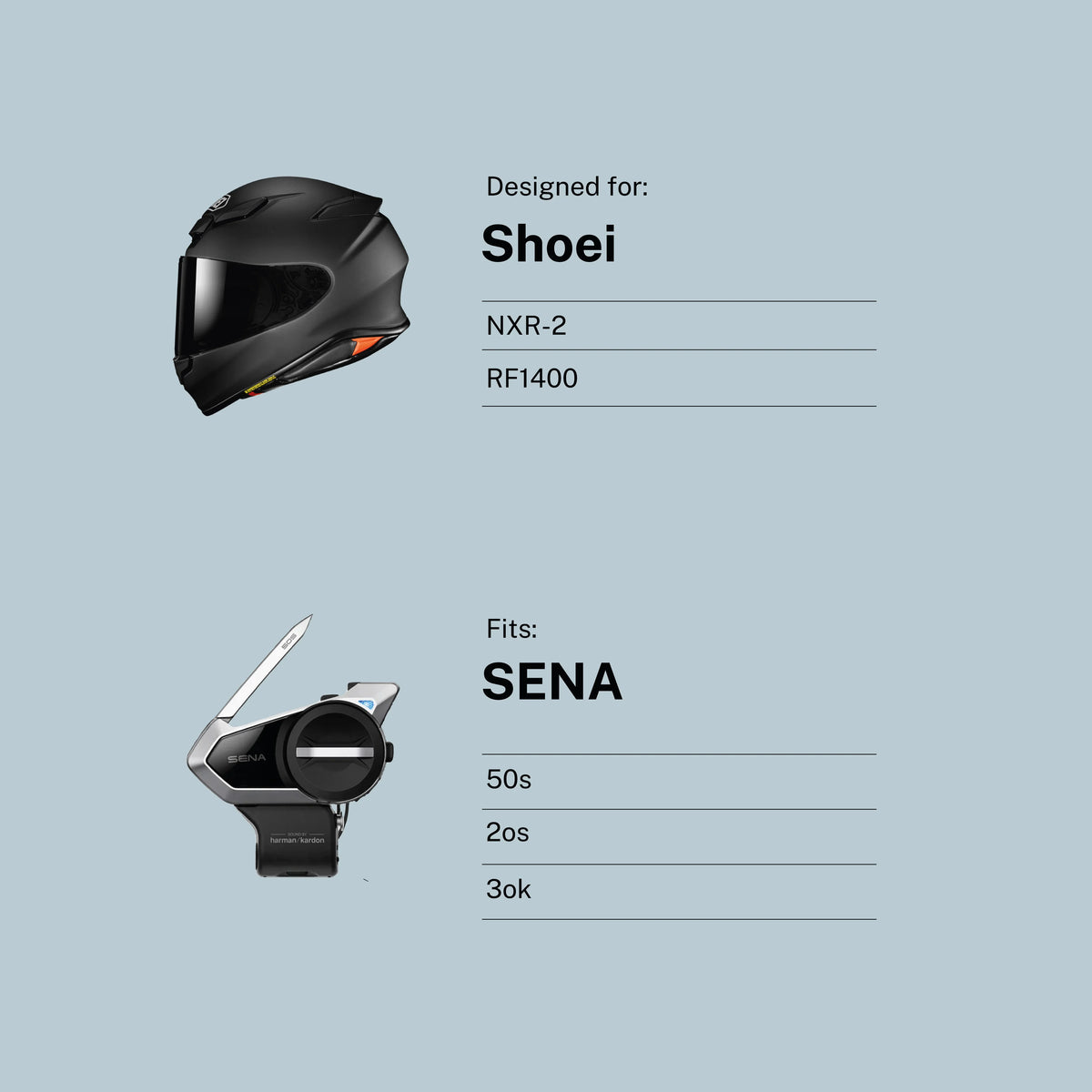 Tubs Jackson Shoei NXR2 / RF1400 To Sena 50S / 20S / 30K Adapter FREE UK Delivery, FREE 365 Day Returns | Moto Central