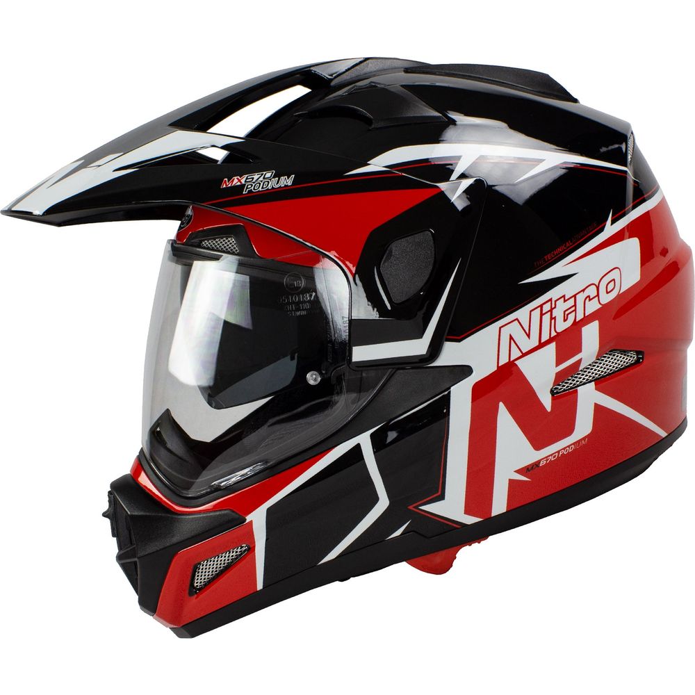 Nitro MX670 DVS Podium Pinlock Ready Adventure White / Black / Red