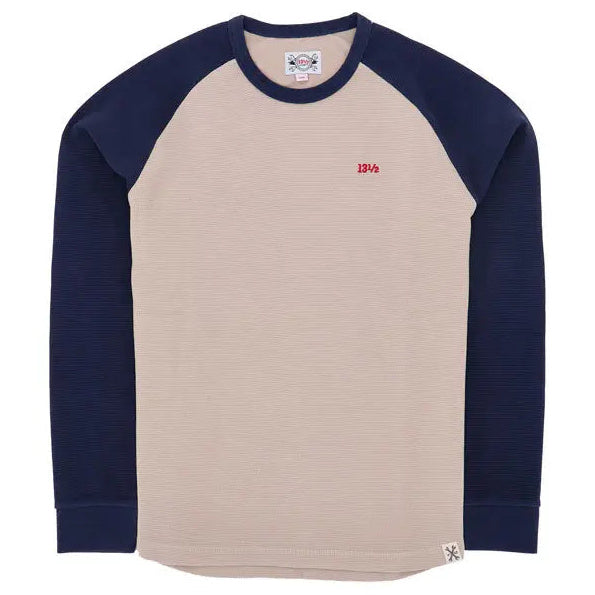 13 And A Half Magazine Waffle Jersey Sand / Navy — front view