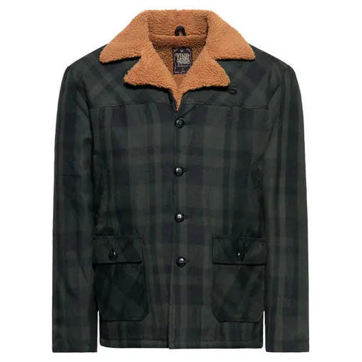 King Kerosin Karo Textile Jacket Black / Olive — front view