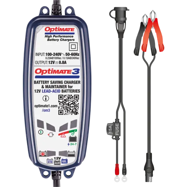 OptiMate 3 12V Battery Charger FREE UK Delivery, FREE 365 Day Returns | Moto Central