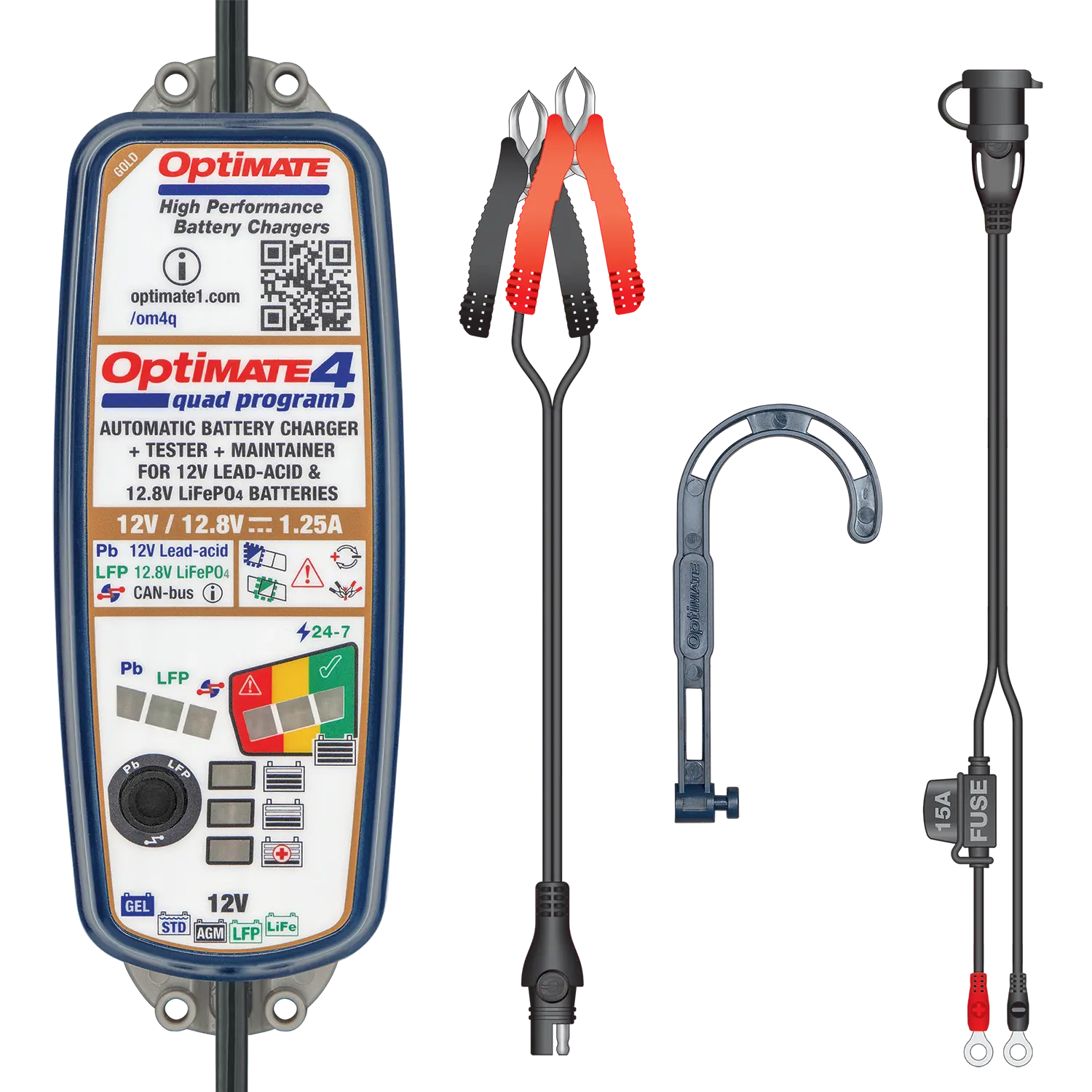 OptiMate 4 Quad Program Battery Charger FREE UK Delivery, FREE 365 Day Returns | Moto Central