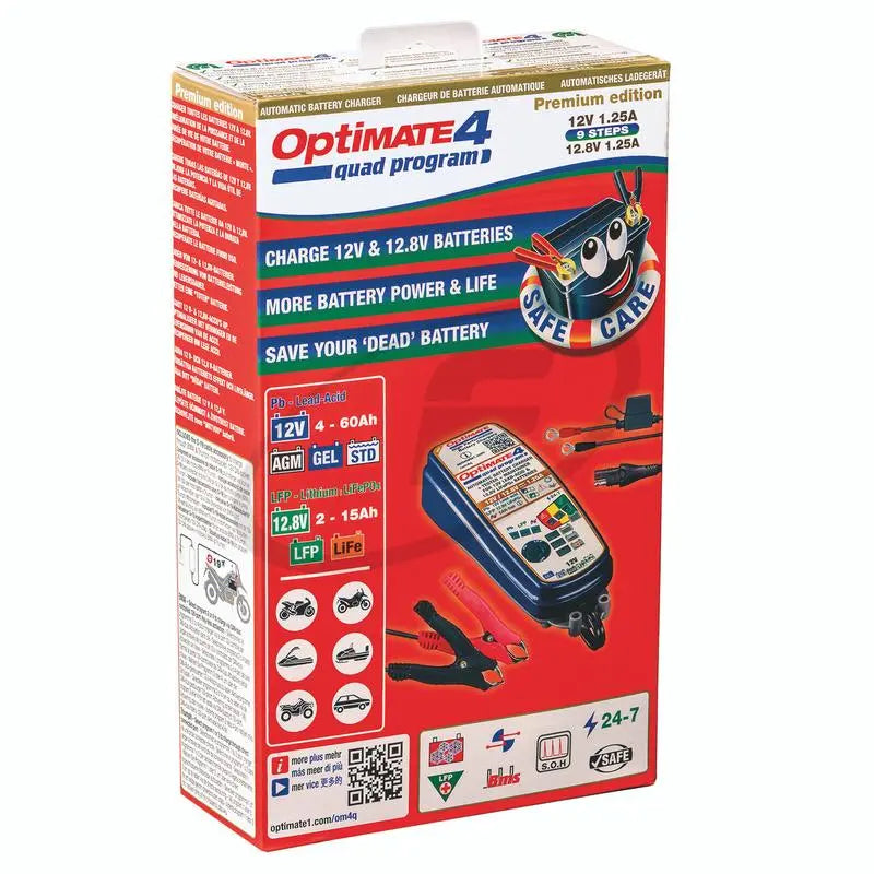 OptiMate 4 Quad Program Premium FREE UK Delivery, FREE 365 Day Returns | Moto Central