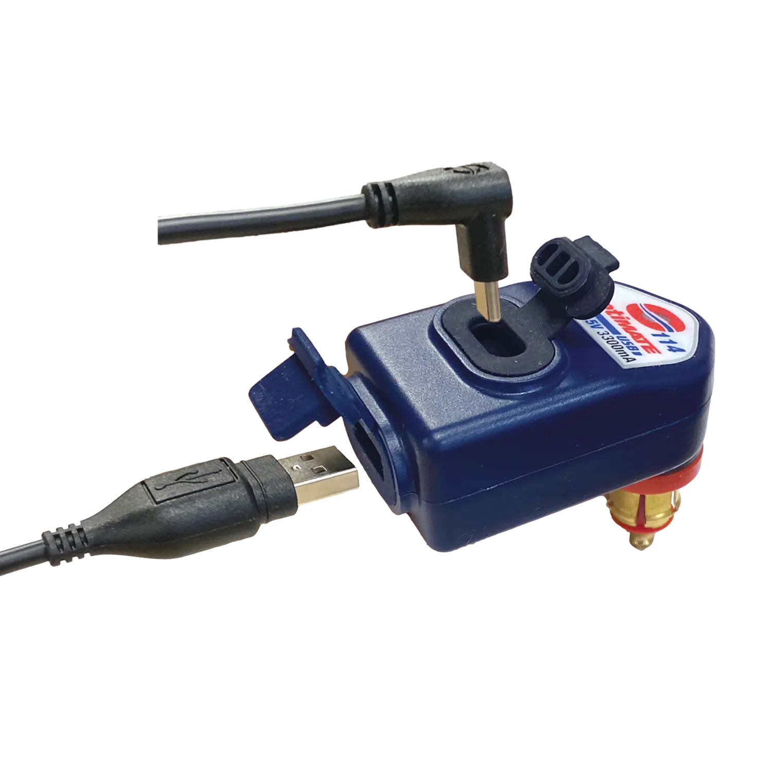 OptiMate Dual USBA / USBC Charger 90Deg DIN Plug FREE UK Delivery, FREE 365 Day Returns | Moto Central