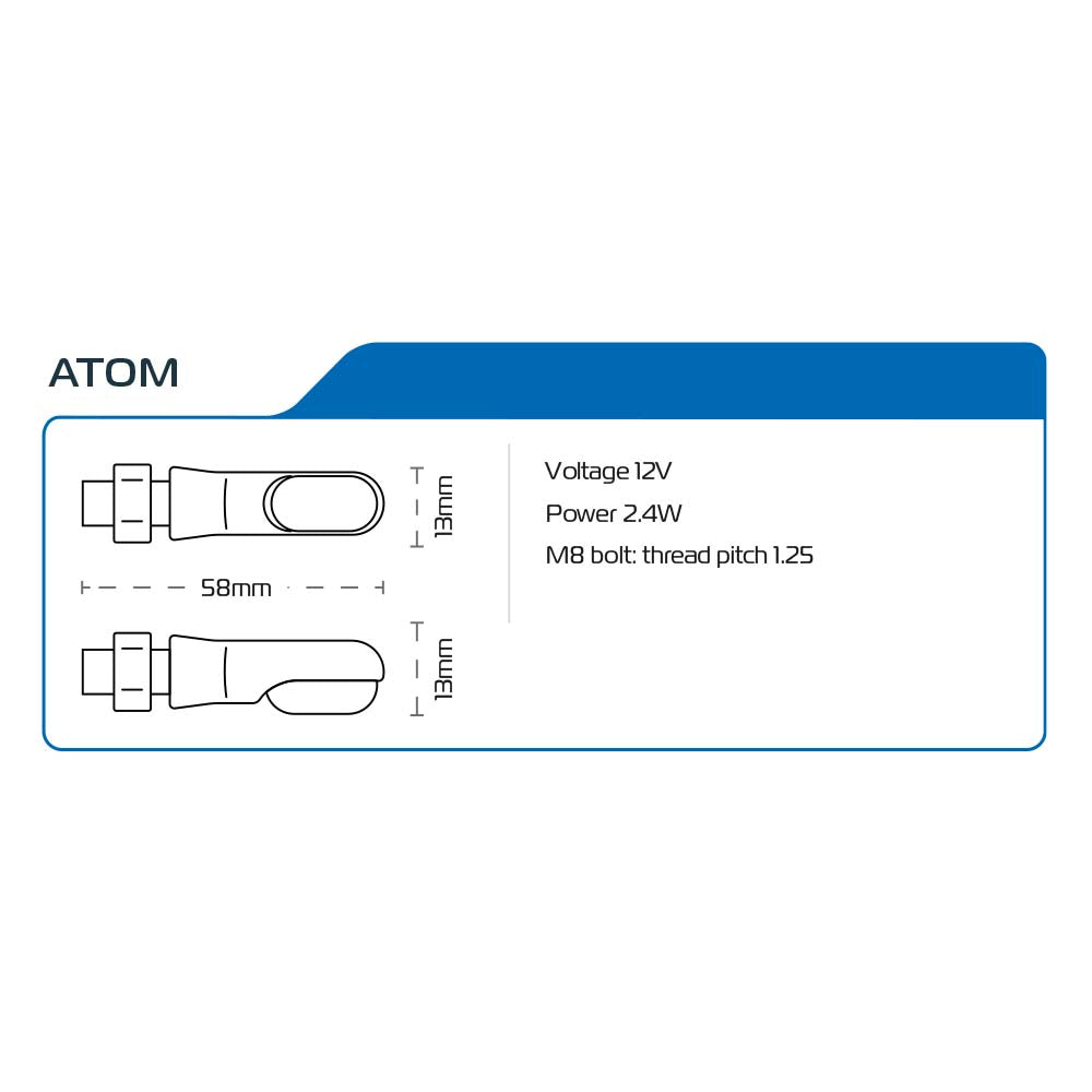 Oxford ATOM Mini Indicators Black With 2 Resistors